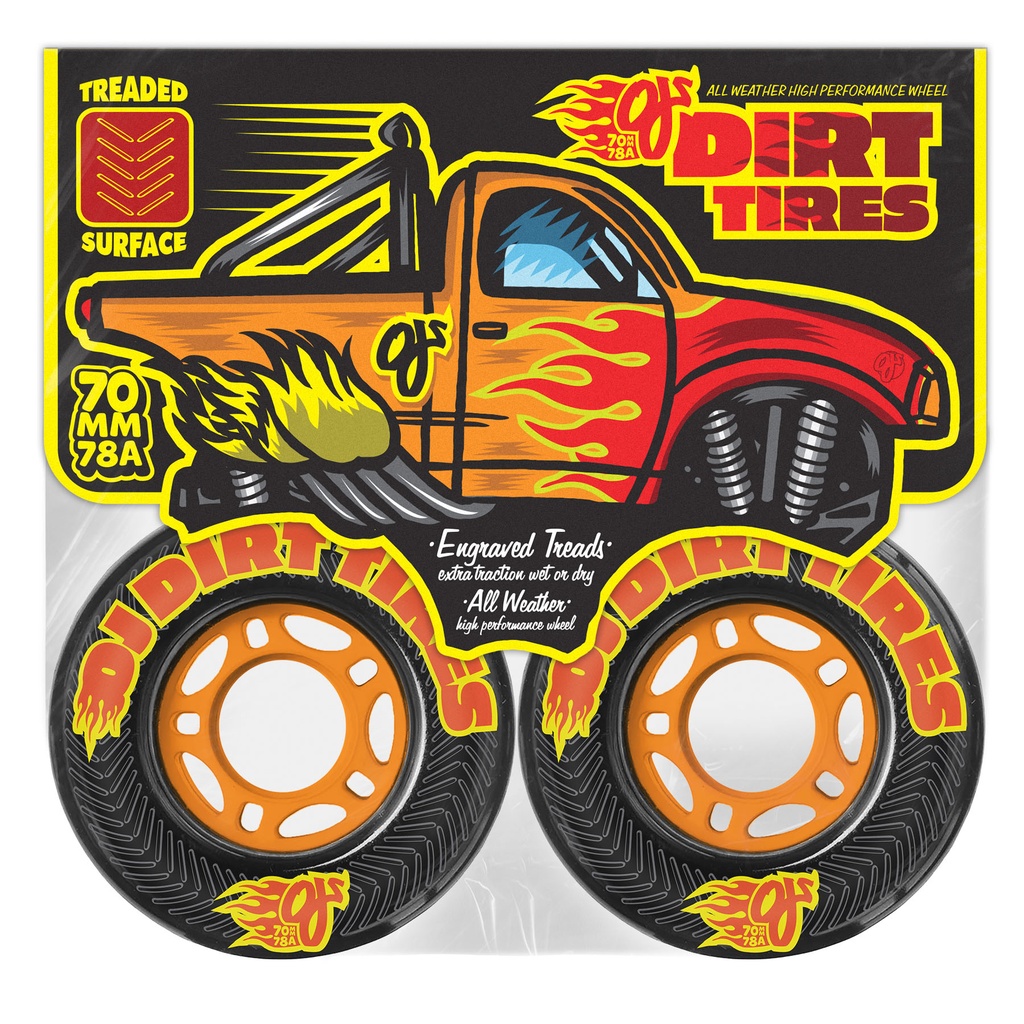 70mm Dirt Tires Thunder Juice Black 78a Oj Wheels