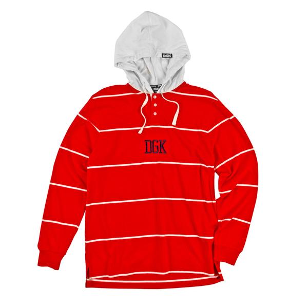 [8DGK035200L] HOOD THIN LINE KNIT RED (L)