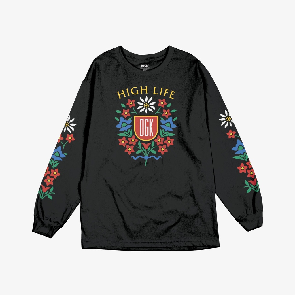 [8DS1916100L] TEE L/S HIGH LIFE BLACK