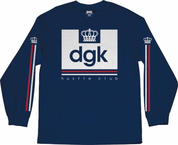TEE L/S HUSTLE CLUB (S, Navy)