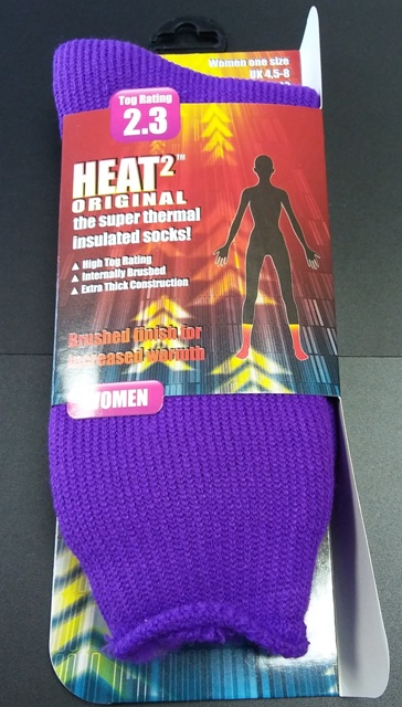 [203WH30000M] HEAT2 SOCKS WOMEN PURPLE SIZE 37-42