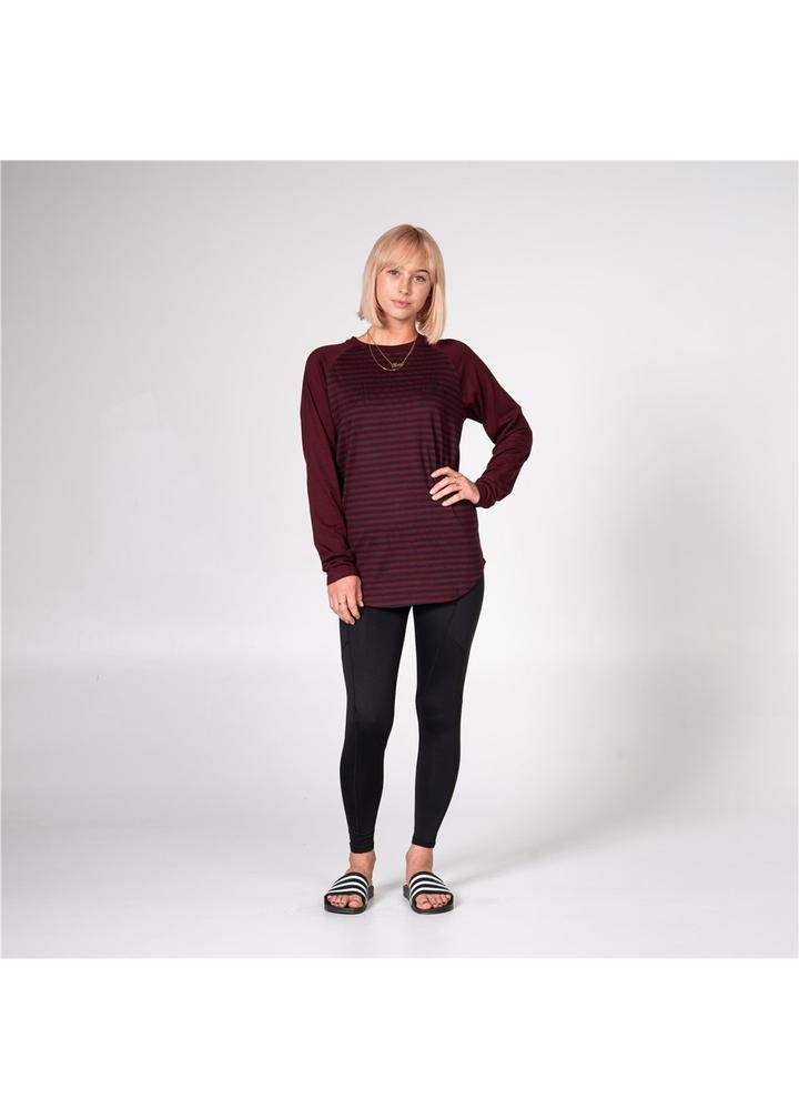 [7NK20F260XS] TEE L/S W MAYWOOD (XS, BRANDY)
