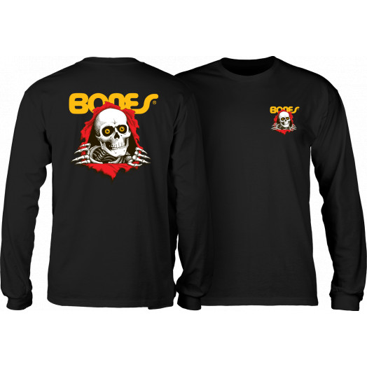 [9PPTS18500S] TEE L/S RIPPER BLACK (S, BLACK)