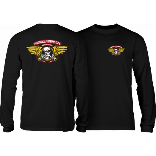 [9PPTS13900S] TEE L/S WINGED RIPPER BLACK (S)