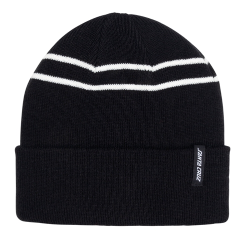 [3SF21122000] Beanie Double Stripe (BLACK)