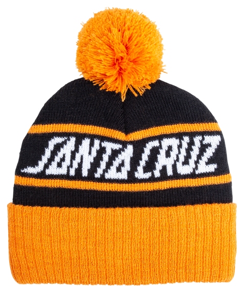 [SCA-BNE-0178] BEANIE STRIP STRIPE (Black / Tangerine)
