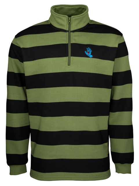 [3SF2106600M] Crew Mini Screaming Hand 1/4 Zip (M, Dill Green)