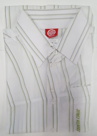 [99B16S210XL] Shirt S/S Janitor Green Stripe (XL)