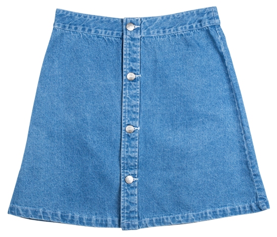 [3SGF9040008] Womens Screaming Hand Light Denim Skirt