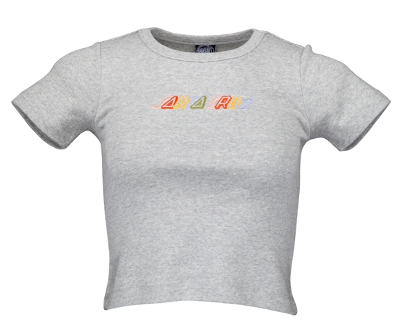 [3SGS1020006] WOMEN TEE ALPHA STRIP (6, ATHLETIC HEATHER)