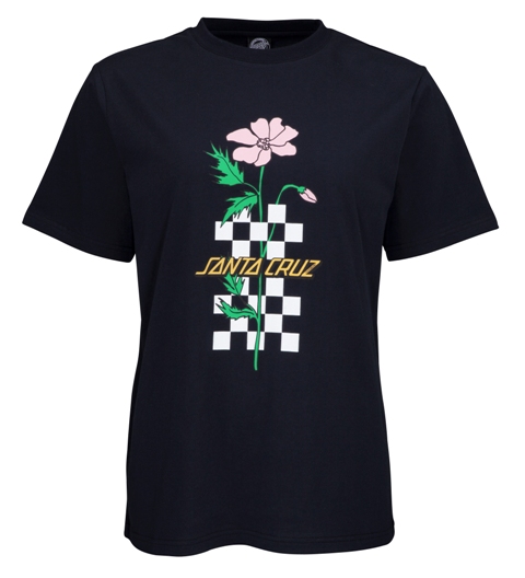[3SGF1011006] WOMEN TEE CHECKER BLOOM STRIP (6)