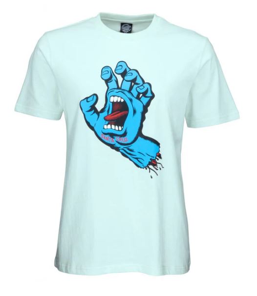 [3SGS1004008] Women Tee Screaming Hand (Barely Blue, 8)