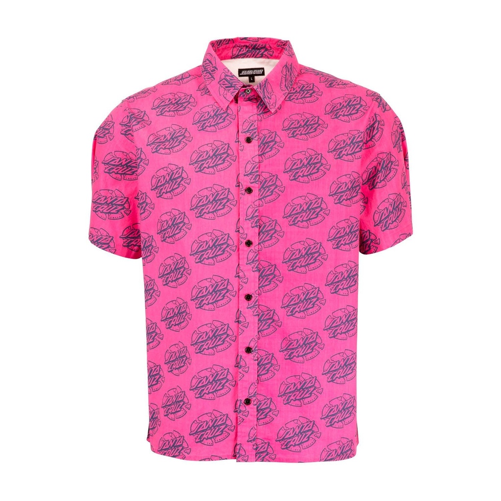 [3SS2206800M] Shirt Broken Dot S/S (Hot Pink, M)