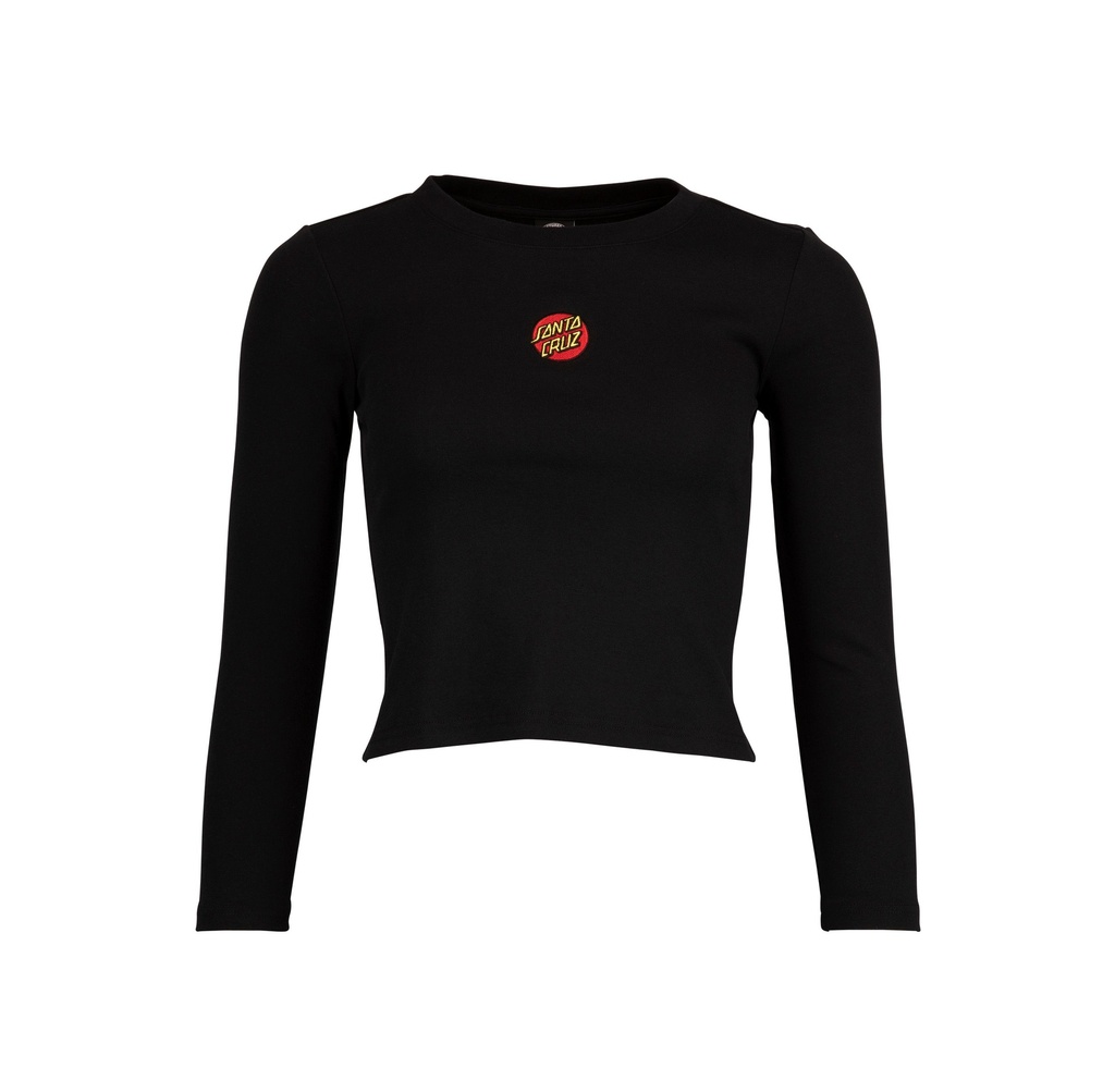 [SCA-WTL-0761] Tee L/S Classic Dot Front Emb (Black, 6)