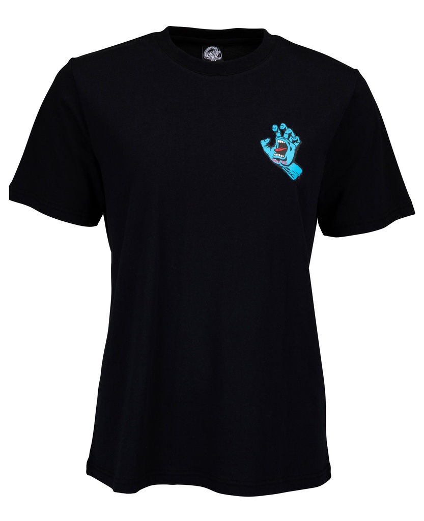 [SCA-WTE-1509] TEE WOMEN SCREAMING HAND CHEST (6, BLACK)