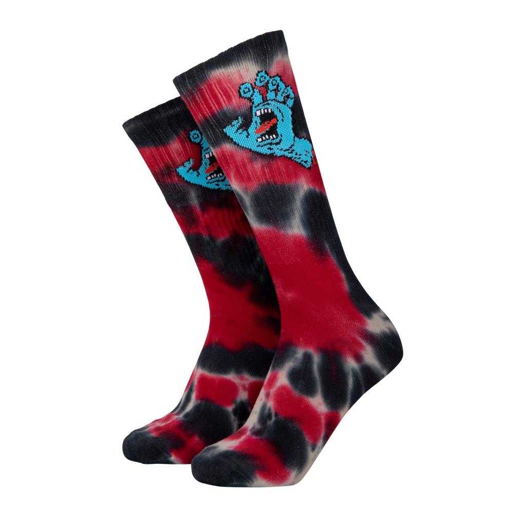 [SCA-SCK-0367] Socks Screaming Hand Tie Dye (BLACK/ GREY TIE DYE)