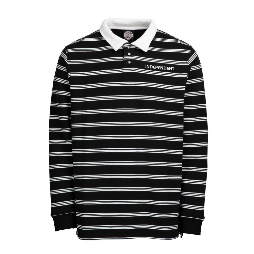 [INA-CRW-0400] CREW BAUHAUS STRIPE POLO (S, Black Stripe)