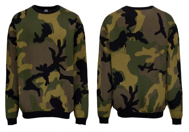 [INA-CRW-0381] CREW SPAN CAMO KNIT