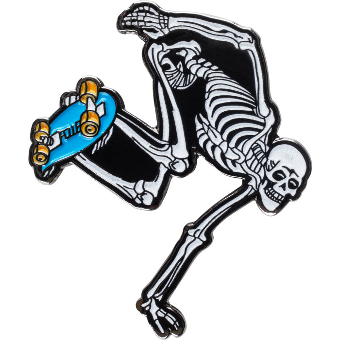 Lapel Skateboard Skeleton Pin '3' Glow In The Dark