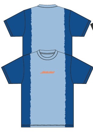 [SCA-TEE-11538] Flame Strip Dip Dye Tee (Crystal Blue Dip Dye)