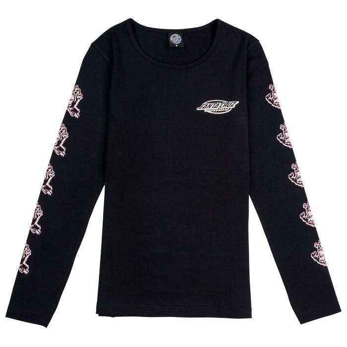[SCA-WTL-0301] Tee L/S Throwdown Hand Women Black