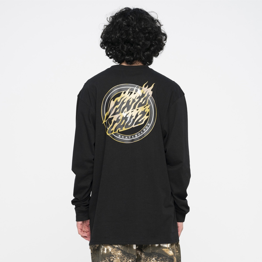 [SCA-LTE-1523] TEE L/S  HOLO FLAMED DOT (M, BLACK)