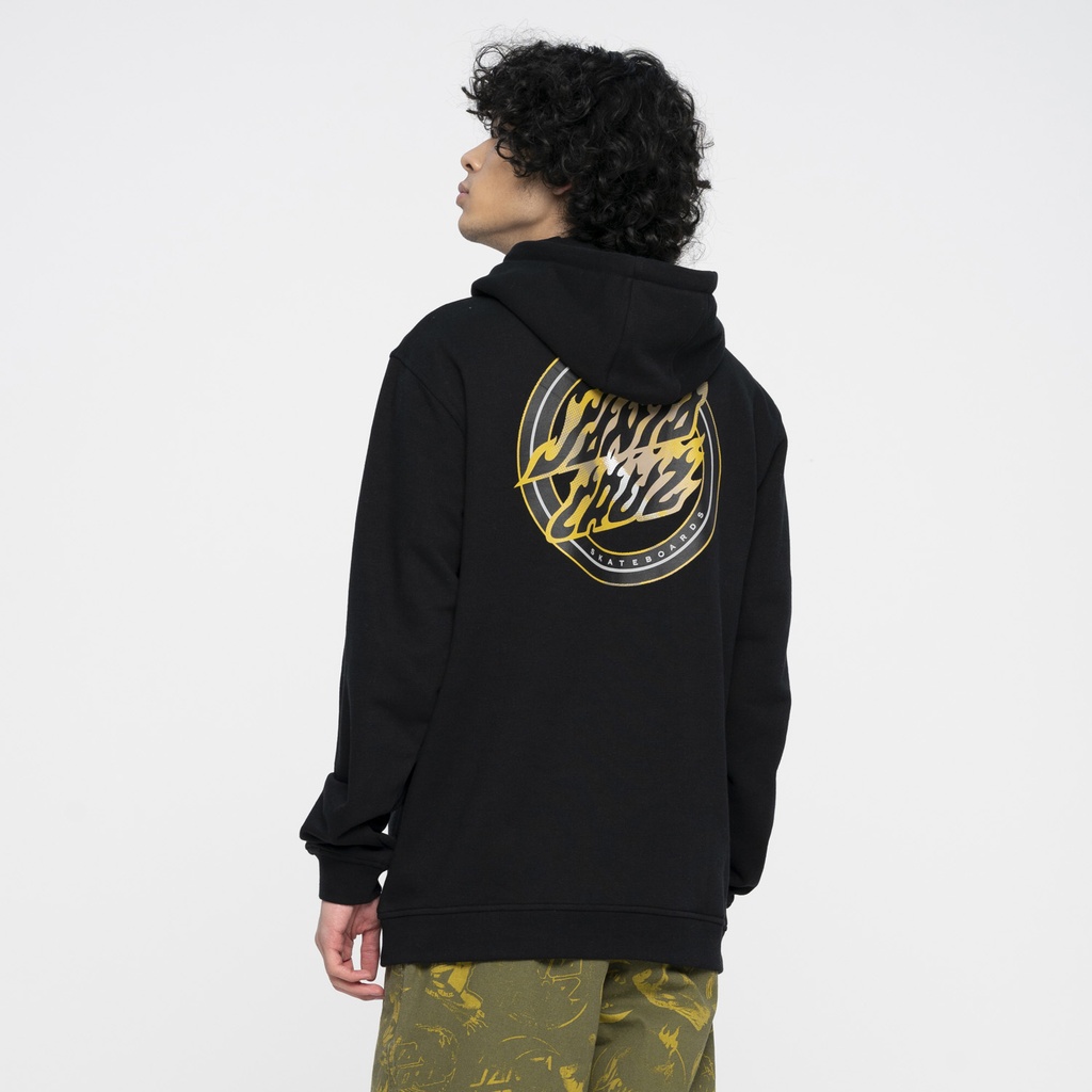 [SCA-HDZ-0418] Zip Hood Holo Flamed Dot (Black, M)