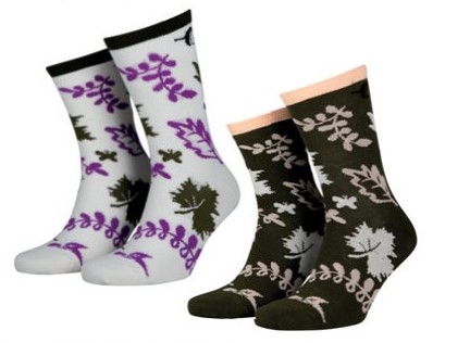 [SCA-WSK-0199] Women Socks Foliages (2 Pack)