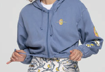 [SCA-WHD-0771] Women Hood Zip Peace Strip