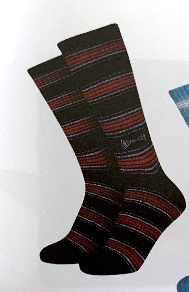 [INA-SCK-0206] Socks Span Pin Stripe (Black / White / Red)