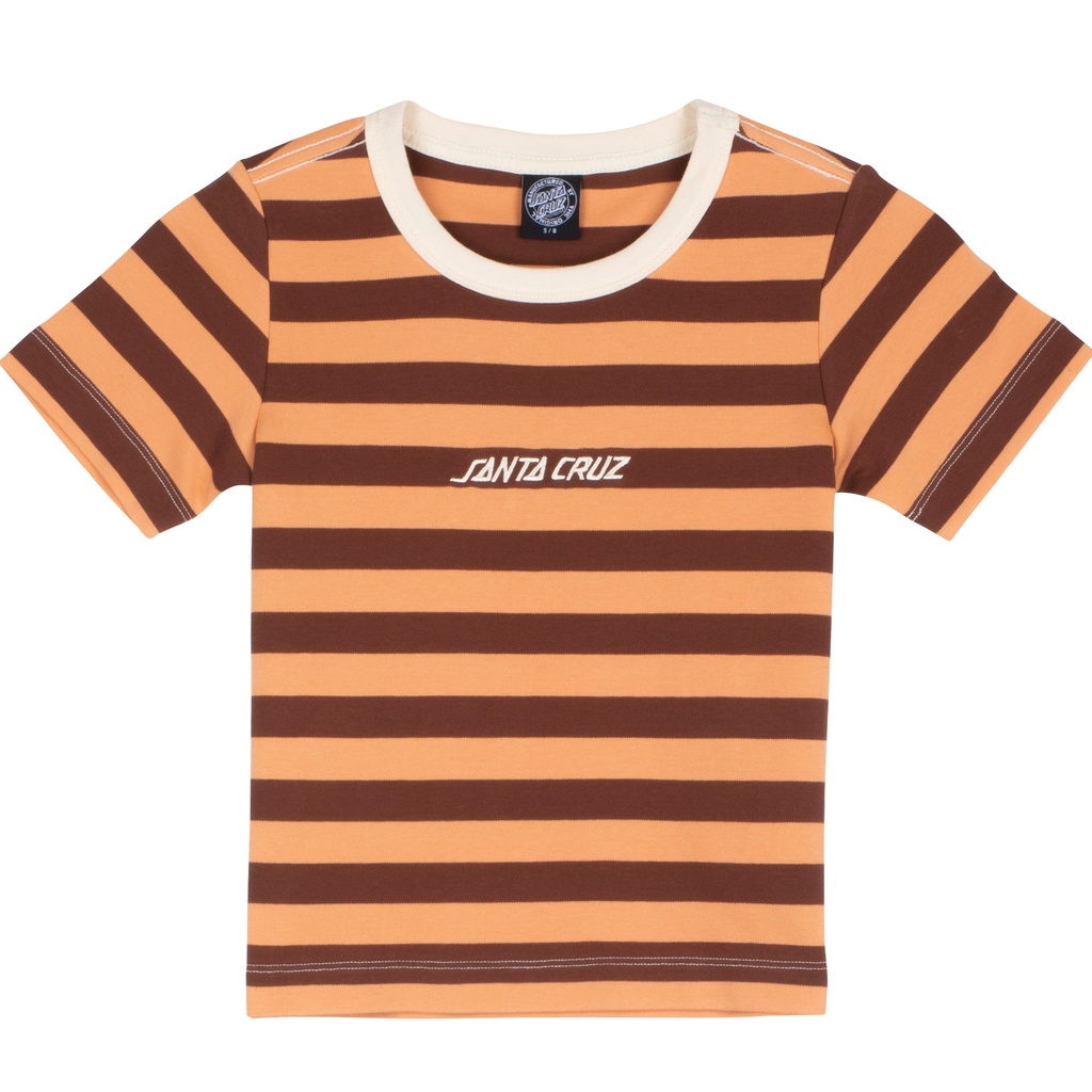 [SCA-WTE-2164] Custom Top Women Strip Logo Emb (6, SEPIA STRIPE)