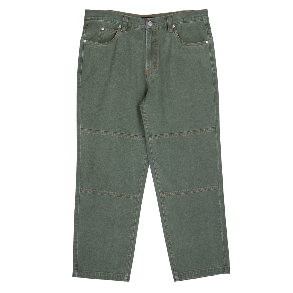 [SCA-PNT-1025] Pant Classic Label Panel Jean (SAGE, 32)