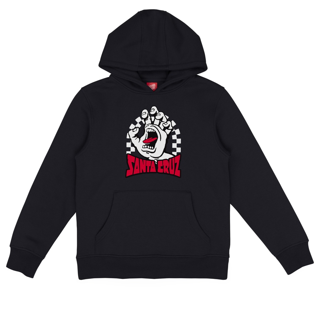 [SCA-YHD-0428] YOUTH HOOD CHECK GATEWAY HAND FRONT (S, BLACK)