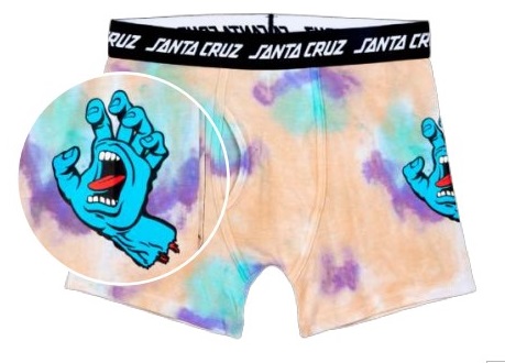 [SCA-UND-0034] BOXER SCREAMING HAND TIE DYE BRIEF (M) (OAT/PURPLE/AQUA TIE DYE)