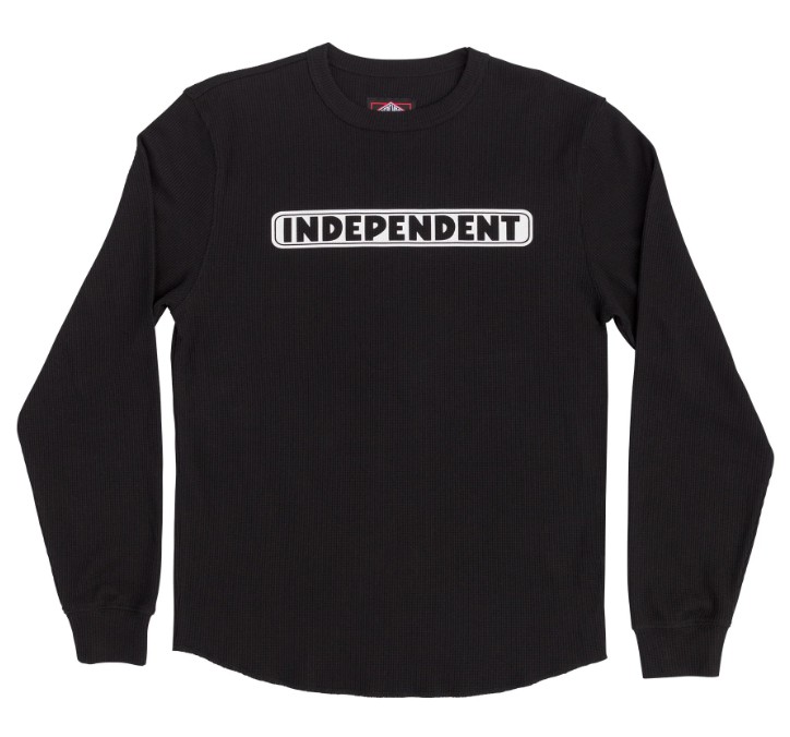 [INA-LTE-0568] Tee L/S Bar Logo Thermal (Black, L)