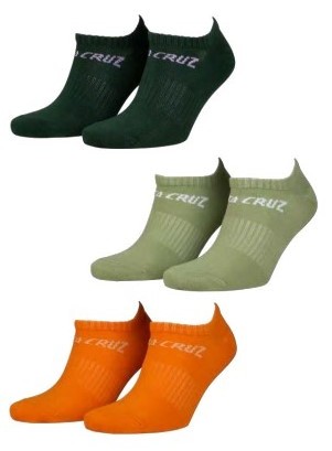 [SCA-WSK-0208] Socks Women Strip No Show (3 Pack) Assorted