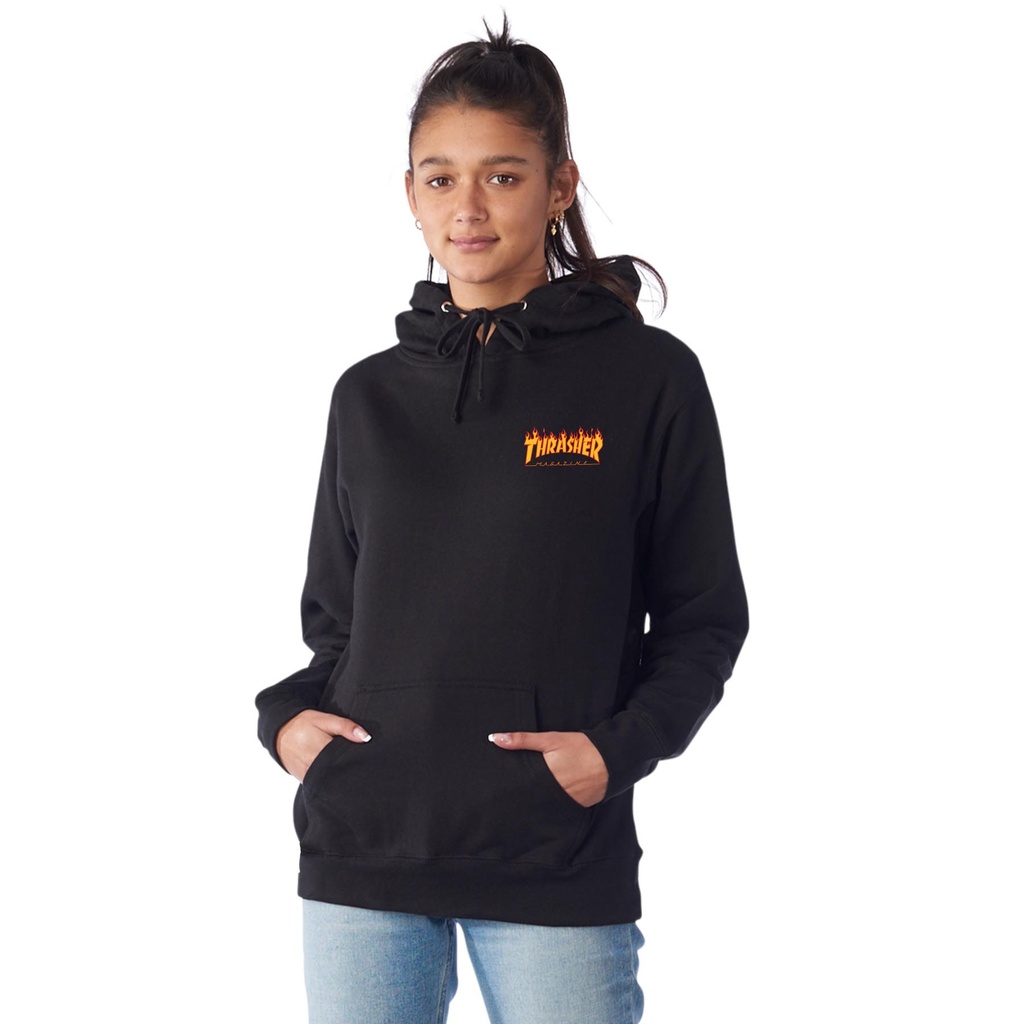 [44252552-146580] Women Hood Thrasher Flame Dot (BLACK, XS)