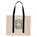 WOMEN BAG PALM STRIP TOTE