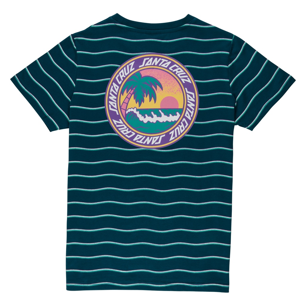 [SCA-YTE-1623] Youth Tee Paradise Break (S, Tidal Teal Wave Stripe)