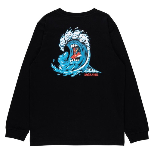 [SCA-YTL-0285] YOUTH TEE L/S SCREAMING WAVE (Black)