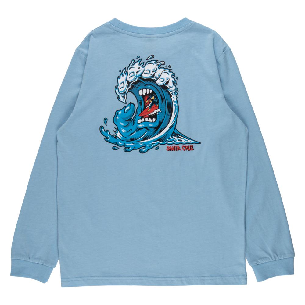 [SCA-YTL-0281] Youth Tee L/S Screaming Wave (Sky Blue)