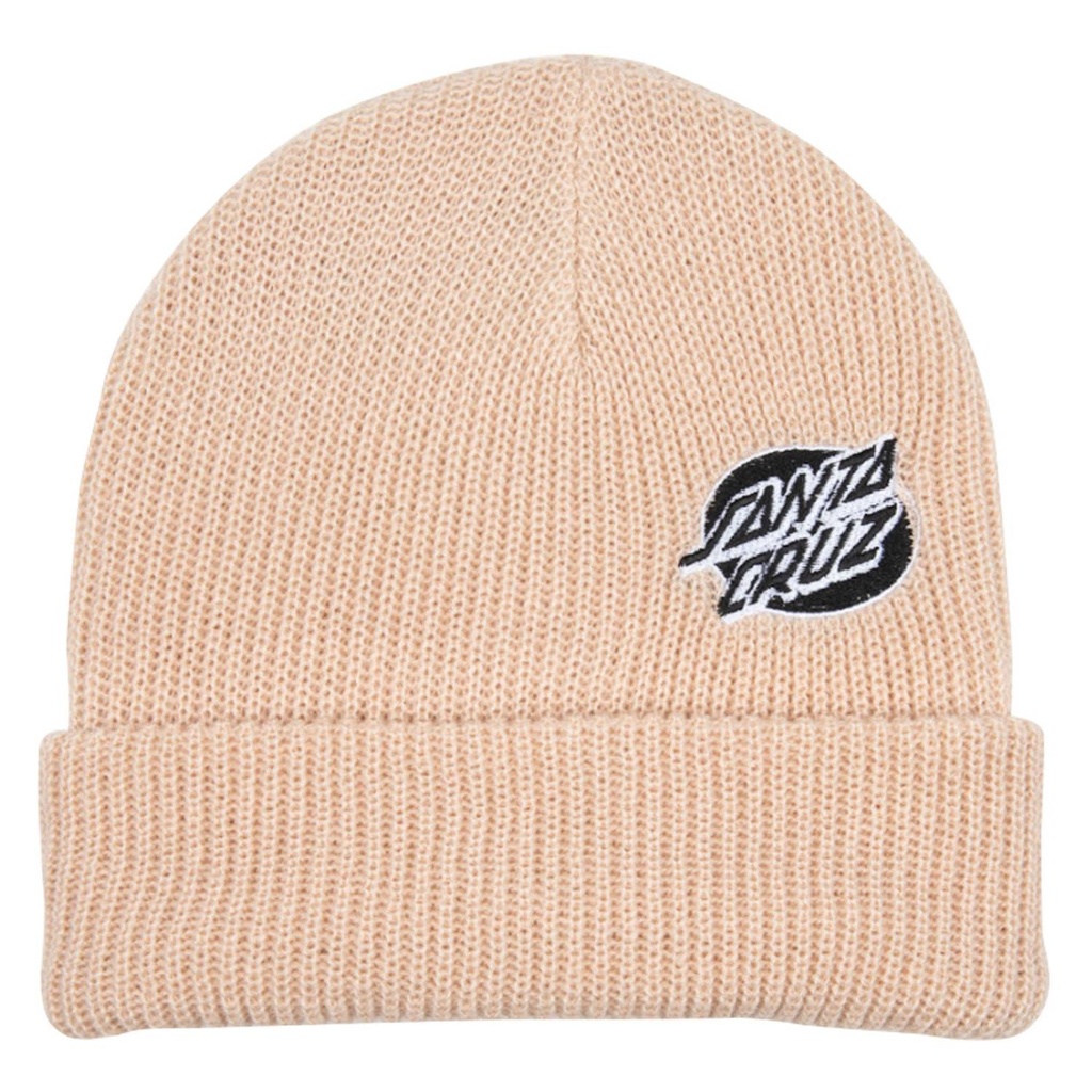[SCA-BNE-9526] Beanie Mono Lined Oval Dot (Chalk)