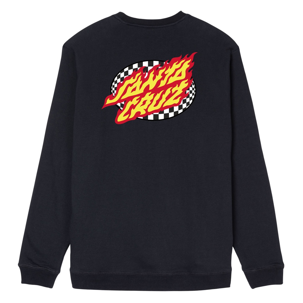 [SCA-CRW-1464] Crew Oval Check Flame (Black, M)