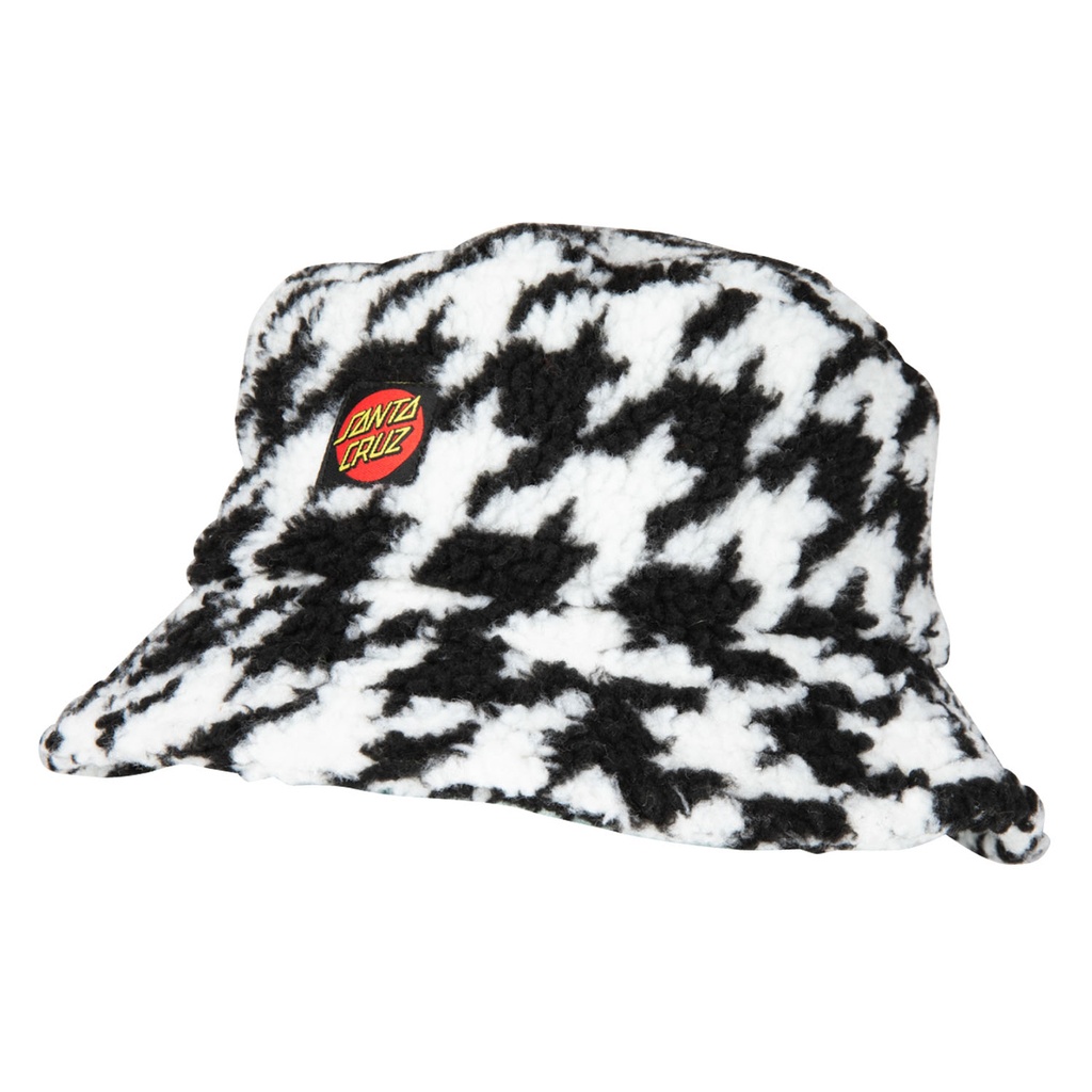 [SCA-WCA-0021] WOMEN HAT CLASSIC DOT SHERPA BUCKET HAT (BLACK/WHITE)