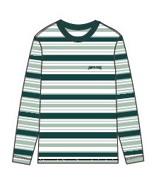[SCA-WTL-1022] Women Tee L/S Set Stripe Emb