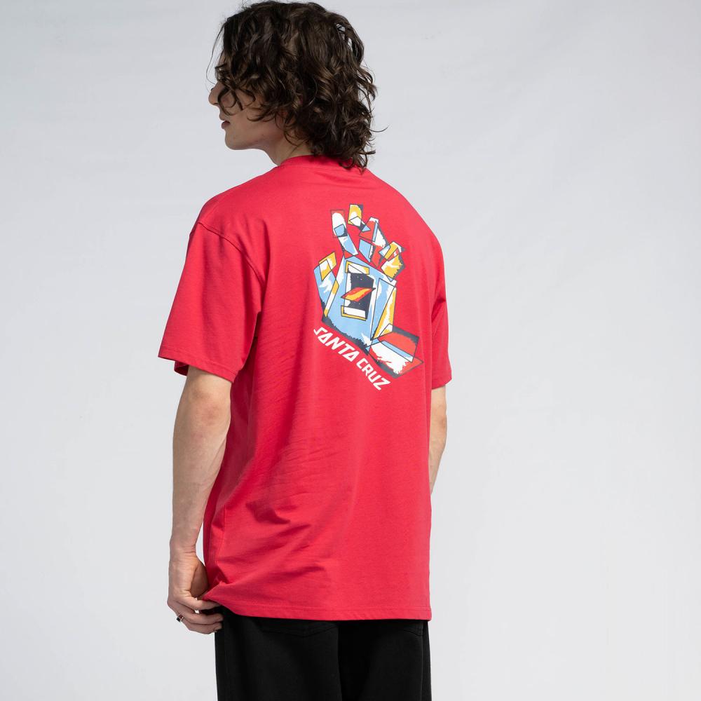 [SCA-TEE-11832] Tee Screaming Scratched Hand Strip (SOFT CRIMSON, M)