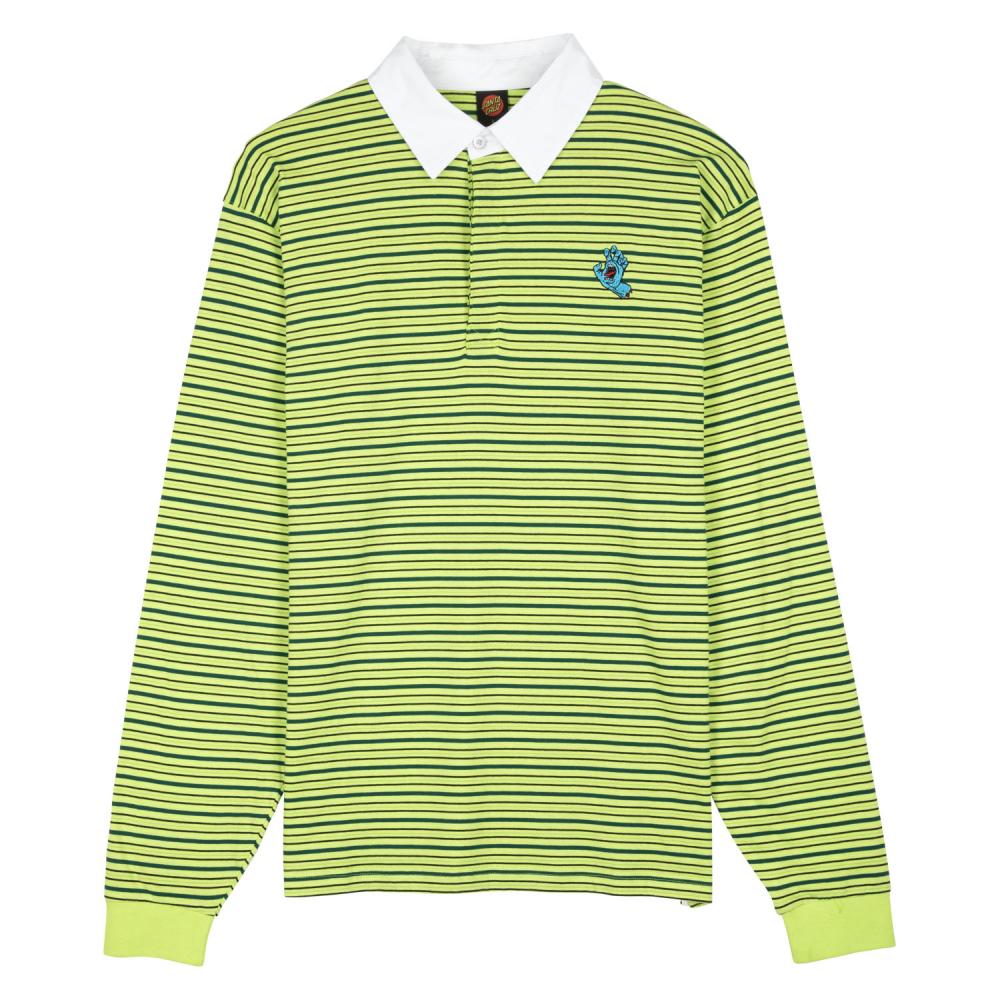 [SCA-LTE-1813] Polo L/S Mini Hand Stripe (MATCHA STRIPE, L)