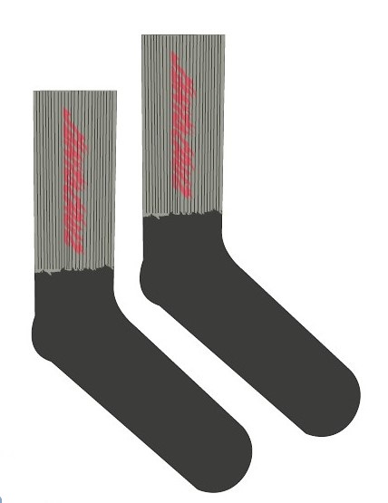 Sock Flame Strip Dip Dye