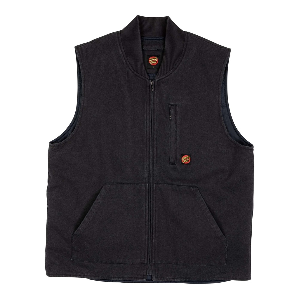 [SCA-JKT-1066] Jacket Classic Label Vest (Washed Black, M)