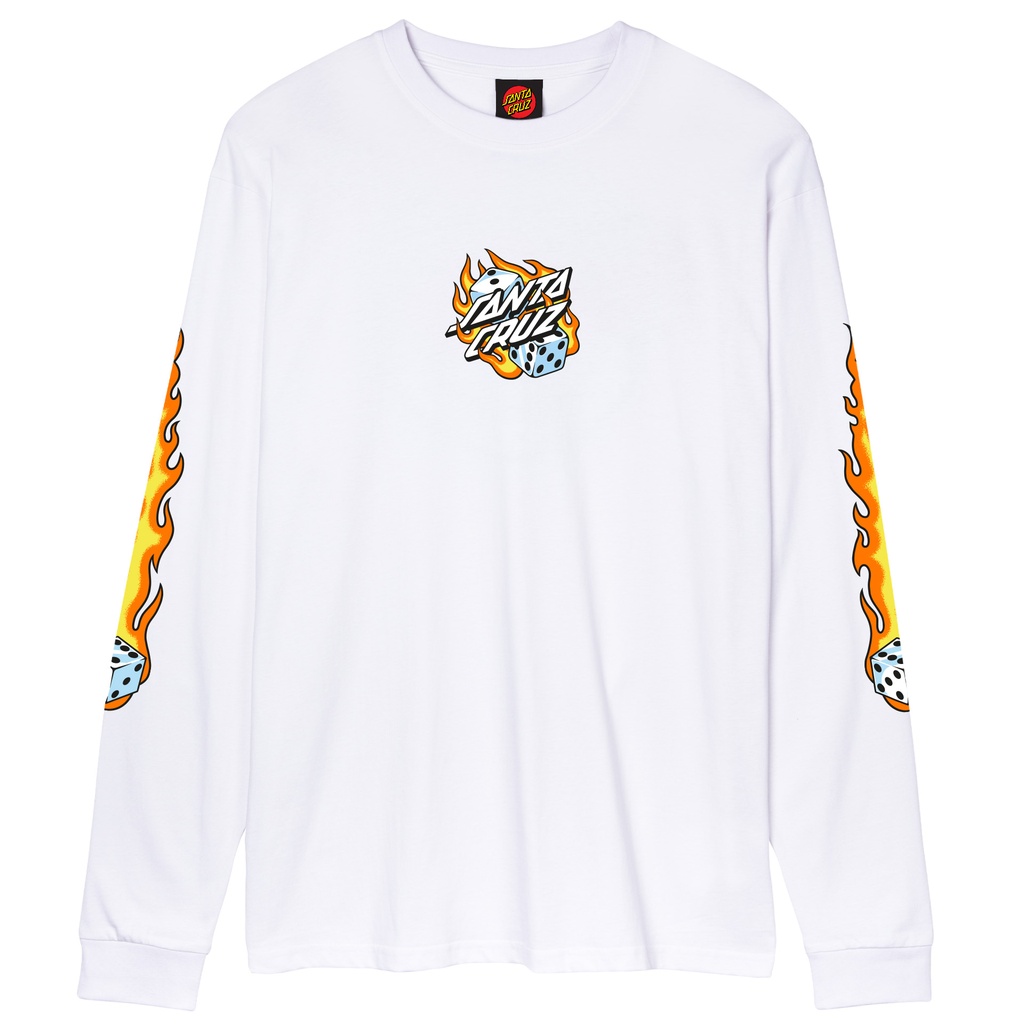 T-Shirt Flaming Dice Dot Front L/S